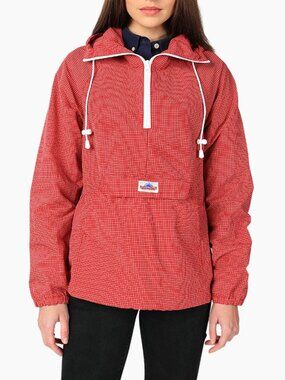 Penfield Packable Anorak Rain Jacket - Red/White Checkered - Size XS